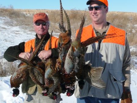 Bob and Jason with a Bunch of Wild Pheasant