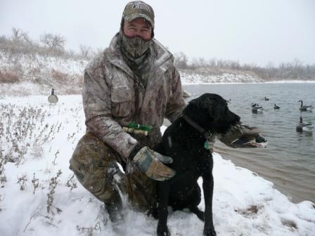 Adam and Trigger with a Drake Mallard